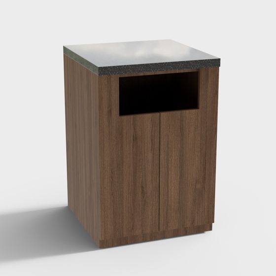 Minimalist Trash Bin 3D Model for Urban Aesthetics