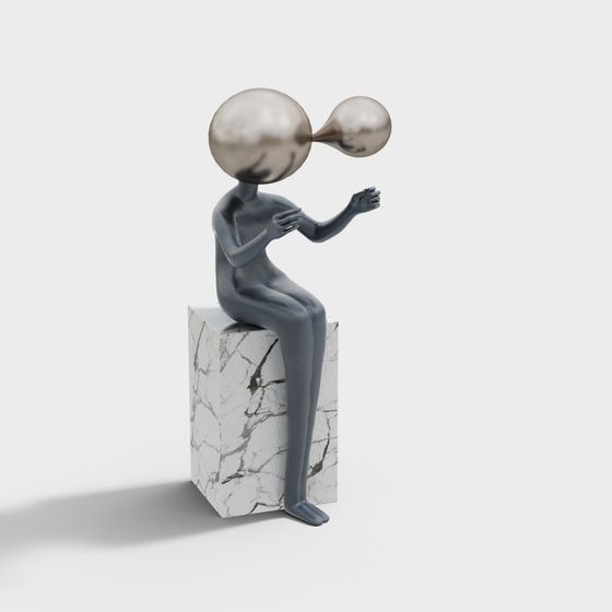 Spherical Thinker 3D model for Modern Art