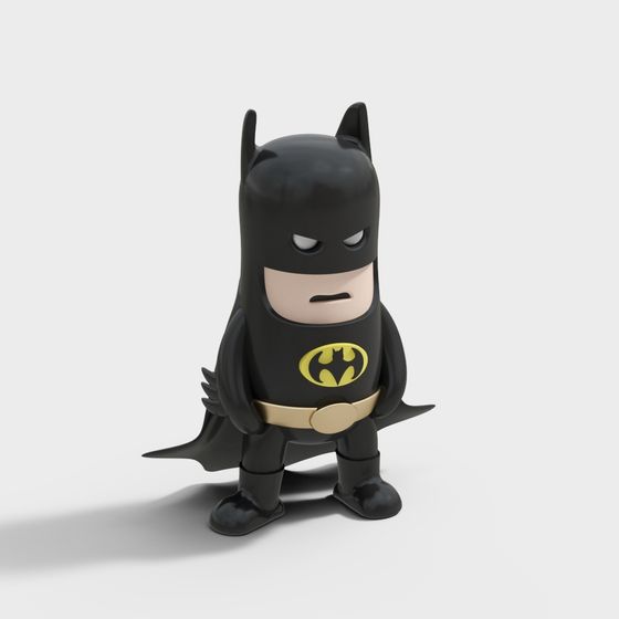 Charming Low-Poly 3D Model of Little Batman