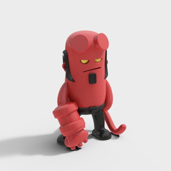 Charming Low-Poly Little Red Demon 3D model