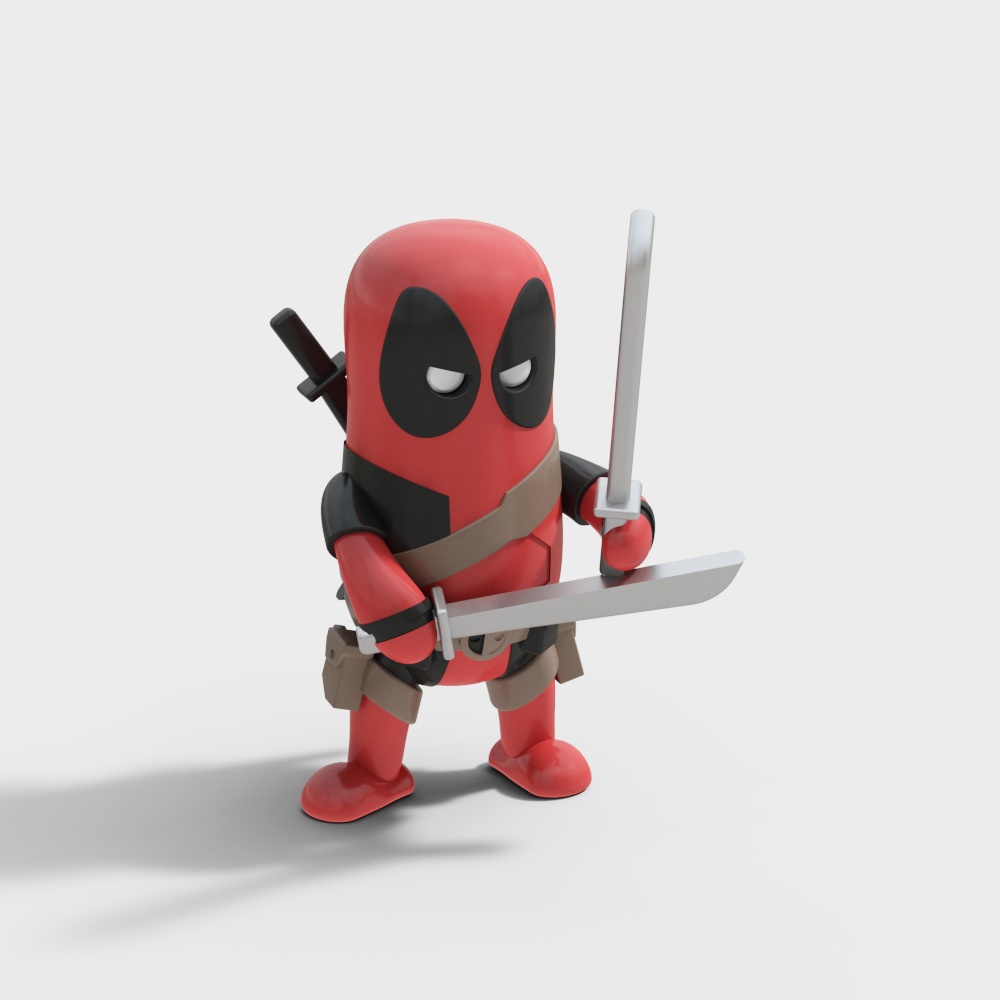 Dynamic Deadpool 3D Model - Low Poly and High Detail