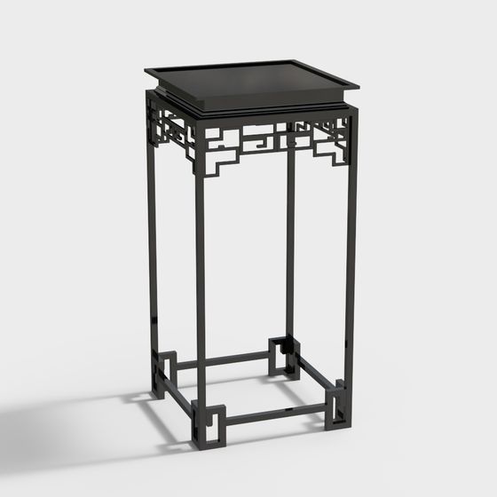 Oriental Elegance Side Table 3D model for Modern Spaces