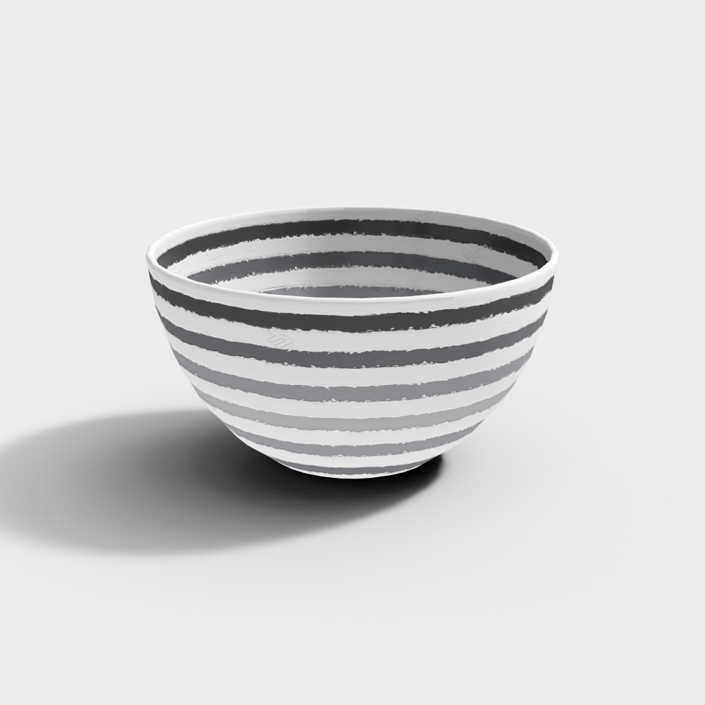 Striped Art Bowl 3D Model