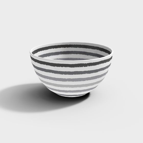 Striped Art Bowl 3D Model