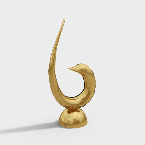 Golden Grace Low-Poly Sculpture 3D model for Creators