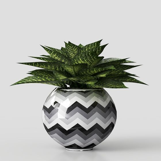 Geometric Green Plant 3D model