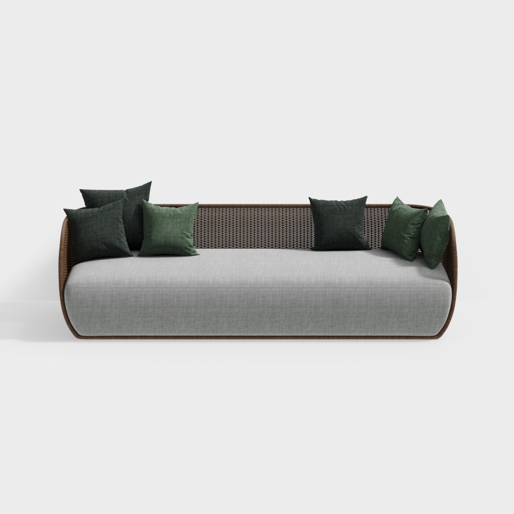 Stylish Low-Poly Sofa 3D Model – Modern Interior Furniture