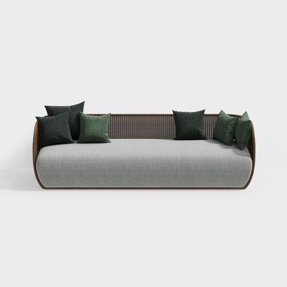 Stylish Low-Poly Sofa 3D Model for Modern Interiors