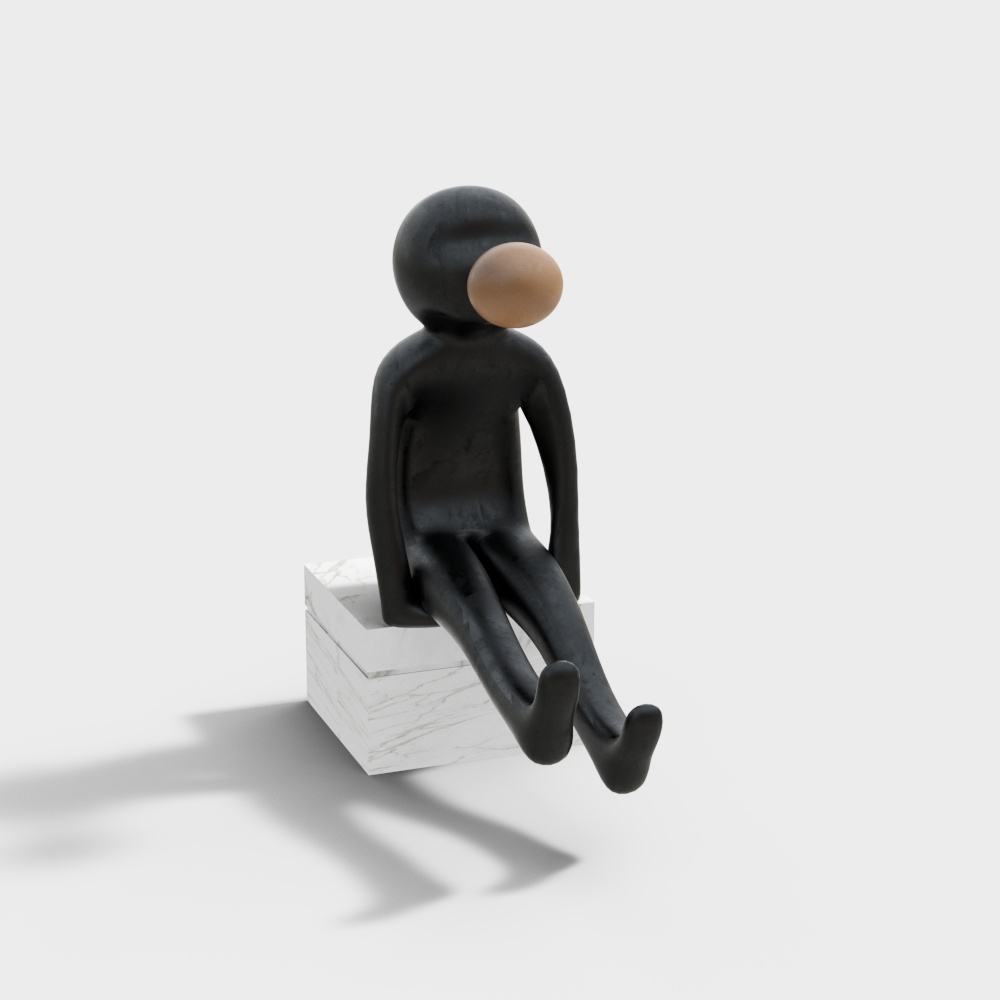 Low Poly Thinker 3D model
