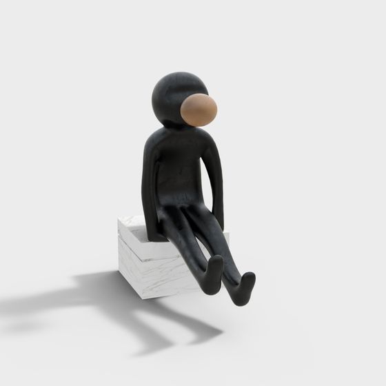 Low Poly Thinker 3D model