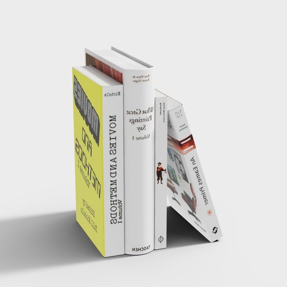 Stylish Low-Poly Bookshelf 3D model