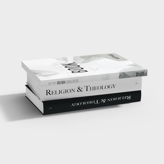 Realistic Religion & Theology Book Stack 3D model