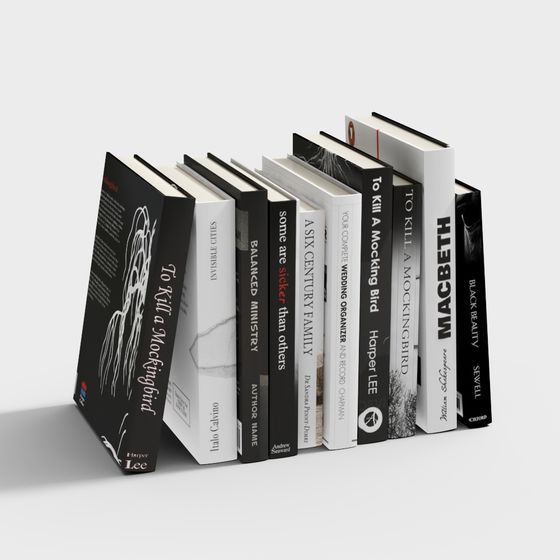 Elegant Low-Poly Bookshelf 3D Model