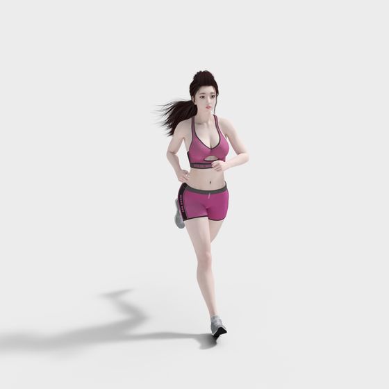 Dynamic Running Girl 3D model
