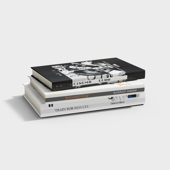 Elegant Stacked Books 3D model for Design Projects