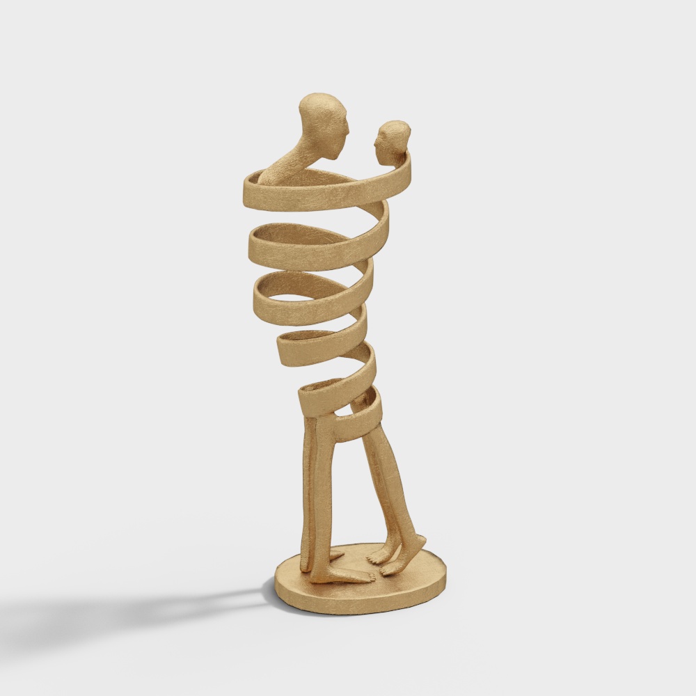 Spiral Embrace 3D model - Low Poly with High Detail