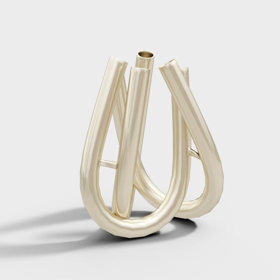 Flowing Metal Frame 3D model for Creative Projects