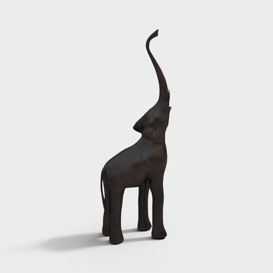 Realistic Low-Poly Elephant 3D Model