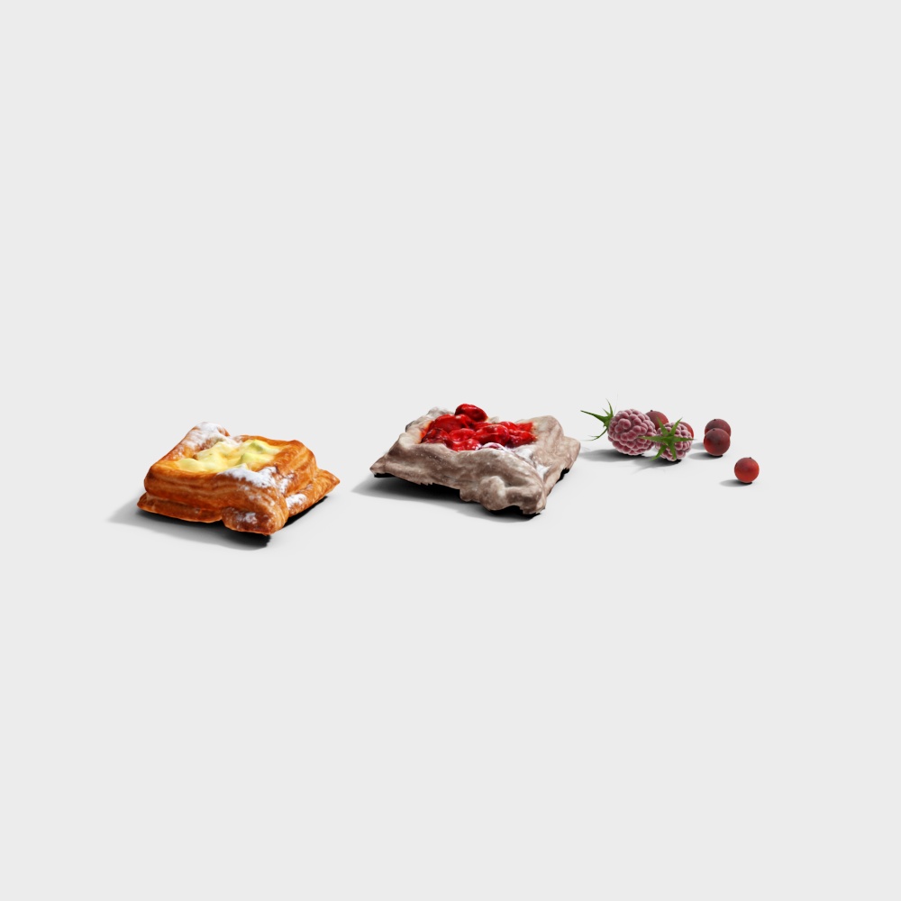 Delicious Pastry 3D Model – Low-Poly French Desserts
