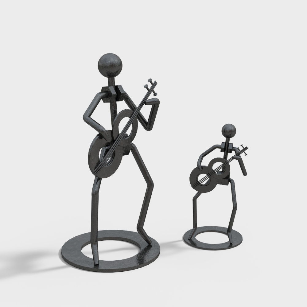 Low Poly Violinist 3D Model Design