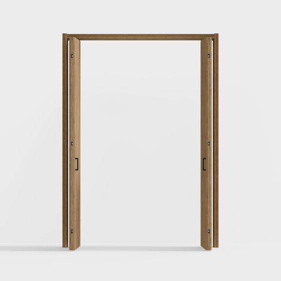 Wooden Double Door 3D Model