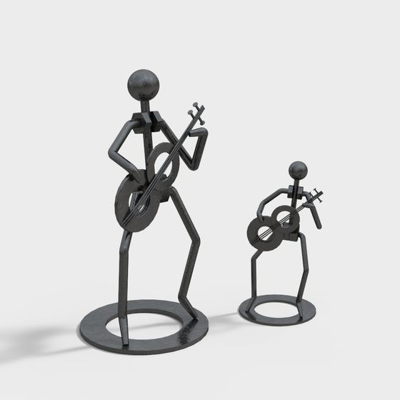 Guitar Player Duo 3D model
