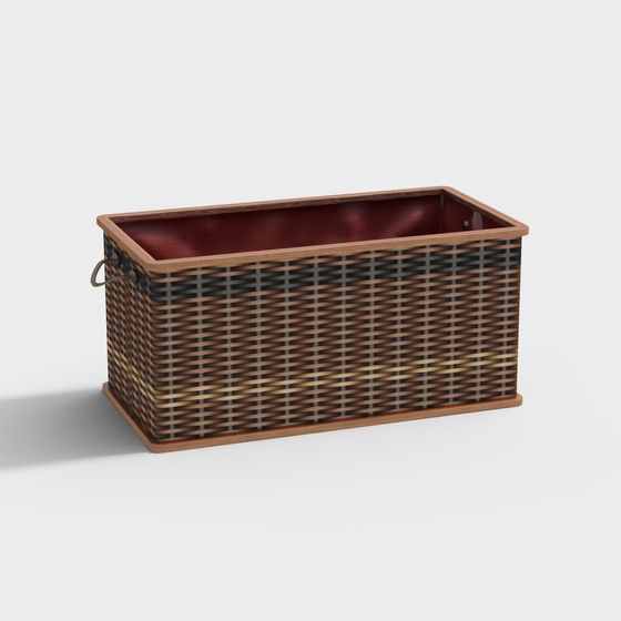 Rattan Storage Basket 3D model