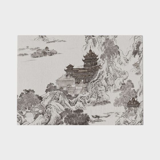 Elegant Low-Poly Mountain Pavilion 3D Model