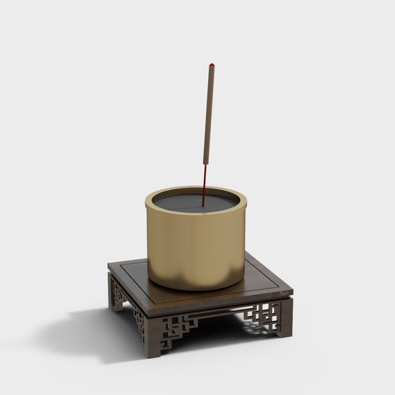 Artistic Oriental Incense Burner 3D model