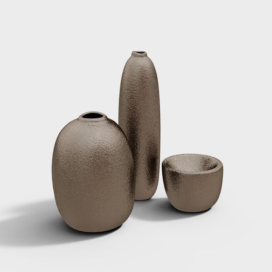 Textured Vases 3D model