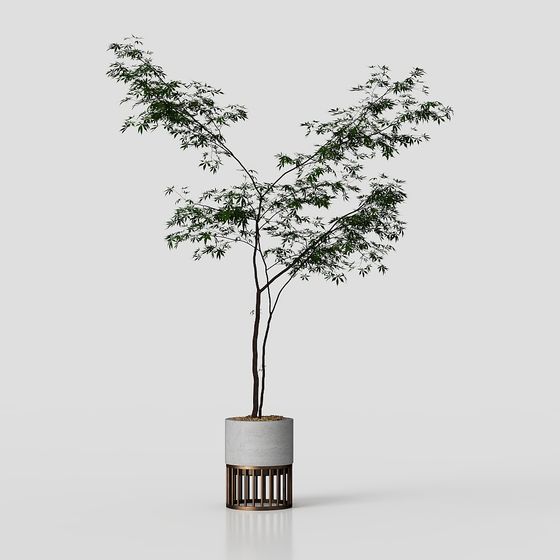 Urban Oasis Low-Poly 3D Model for Creative Spaces