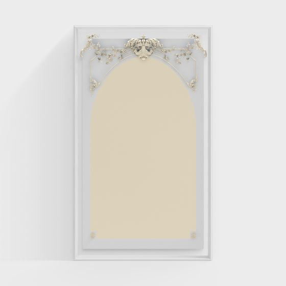 Stylish Arched Mirror 3D model for Creative Spaces