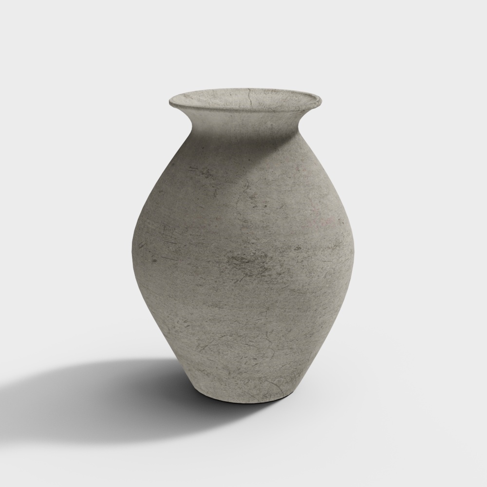 Ancient Rustic Vase 3D Model – Stone Texture Design