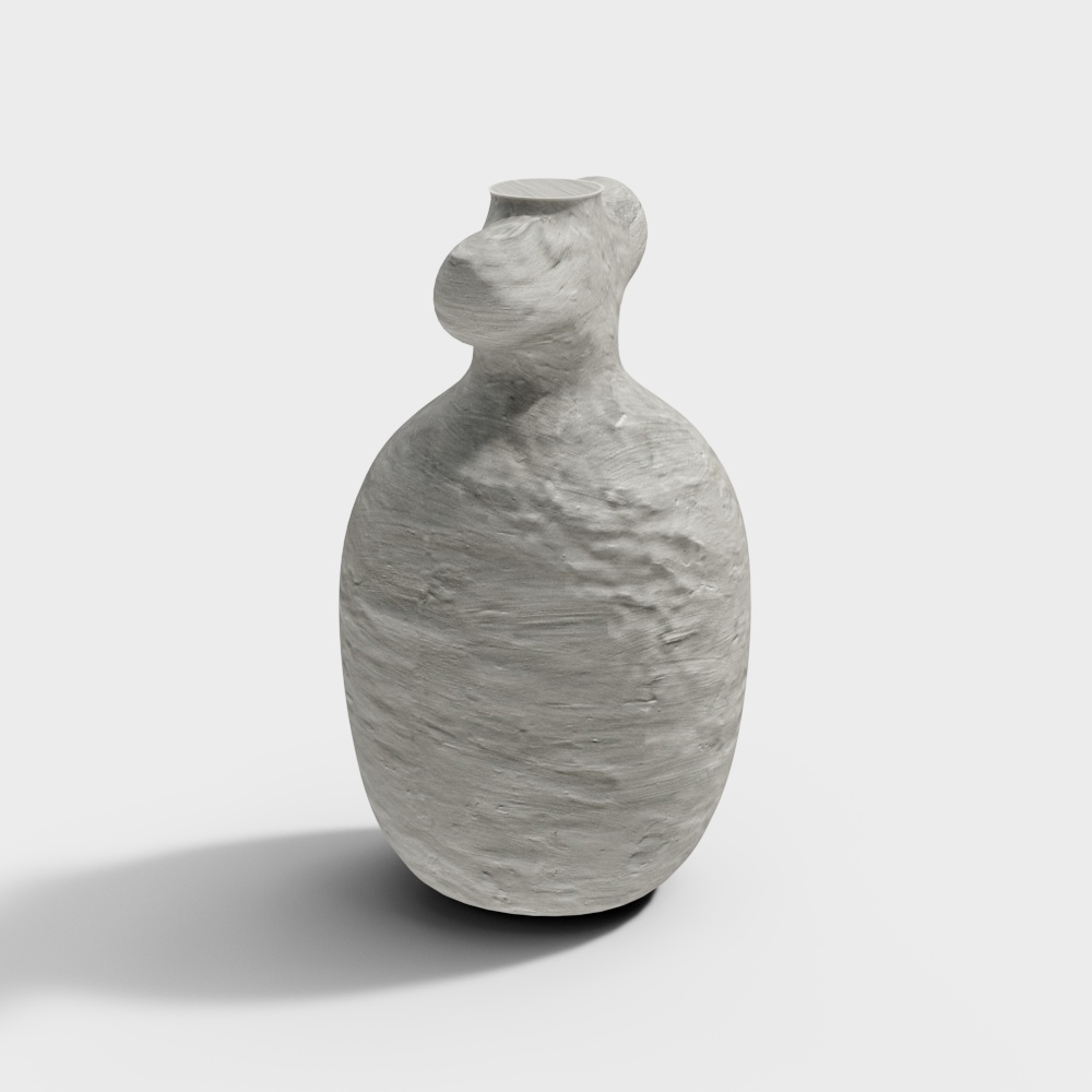 Streamlined Ceramic Vase 3D Model – Low-Poly Ceramic Design