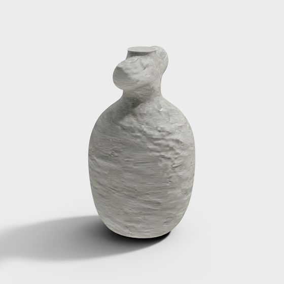 Streamlined Ceramic Vase 3D model
