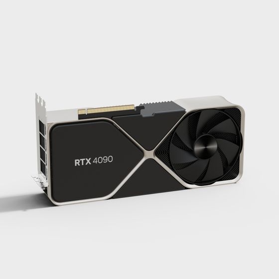 Realistic RTX 4090 3D model with Low Poly Design
