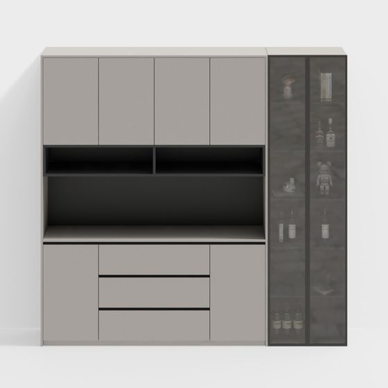 Modern Side Cabinets in Gray