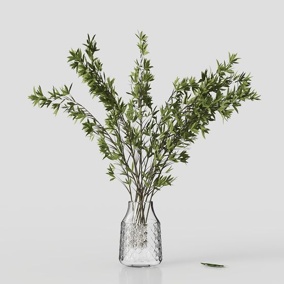 Stylish Bamboo Branch Vase 3D model for Creative Projects