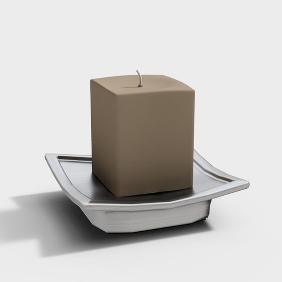 Stylish Low-Poly Candle Holder Set 3D model