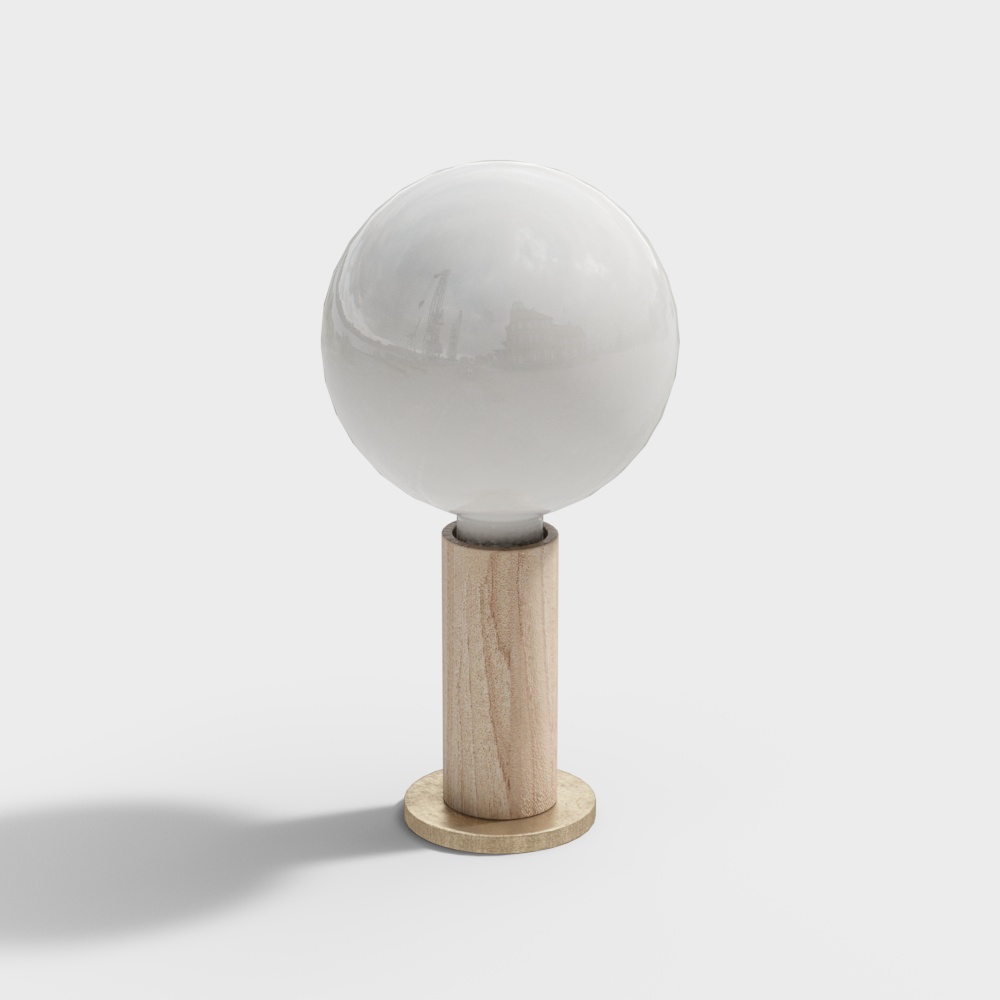 Glass Sphere Lamp Post 3D Model – Minimalist Design