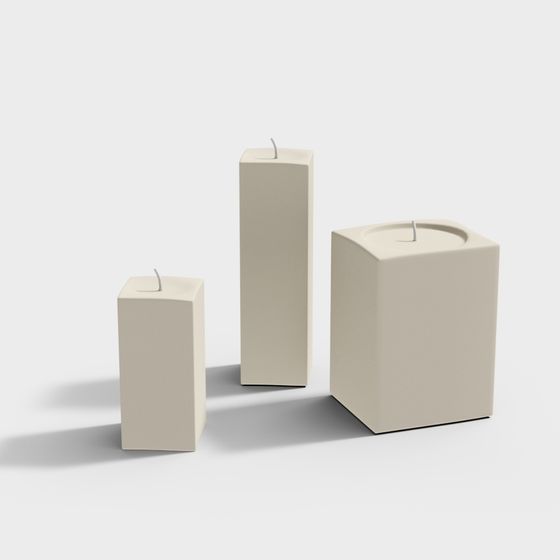 Elegant Cube Candle 3D model for Modern Spaces