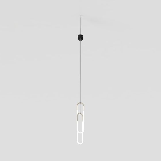 Minimalist Paper Clip Pendant Lamp 3D model