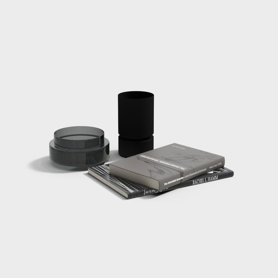 Modern Low-Polygon Vase and Book 3D model