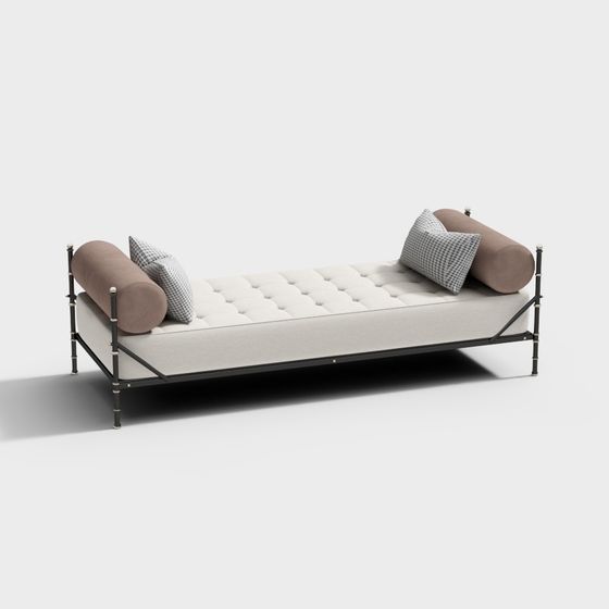 Modern Black Italian Settee Sofa 3D Model for Benches