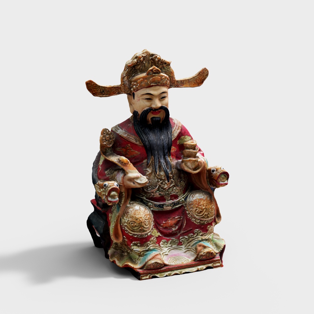 Chinese God of wealth sculpture
