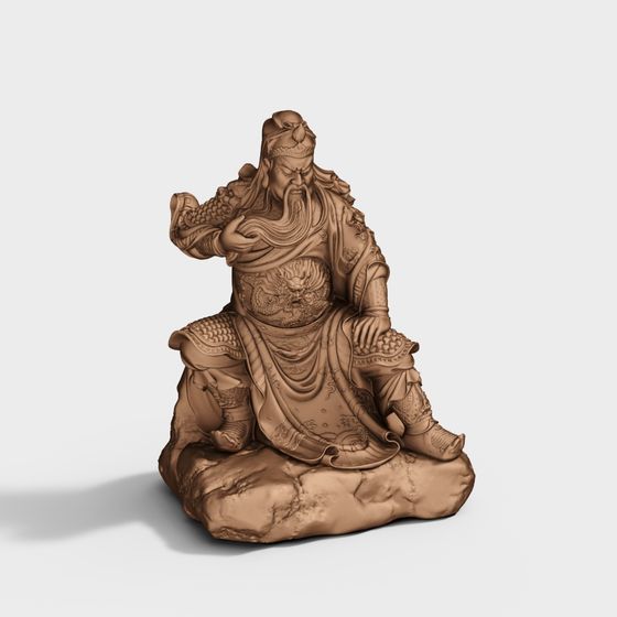 Mighty Guan Yu 3D Model - Low Poly, High Detail