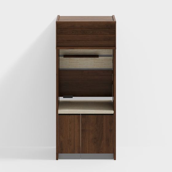 家具-羅馬邊櫃-類型A-實木面板-2650(高)- 黑胡桃