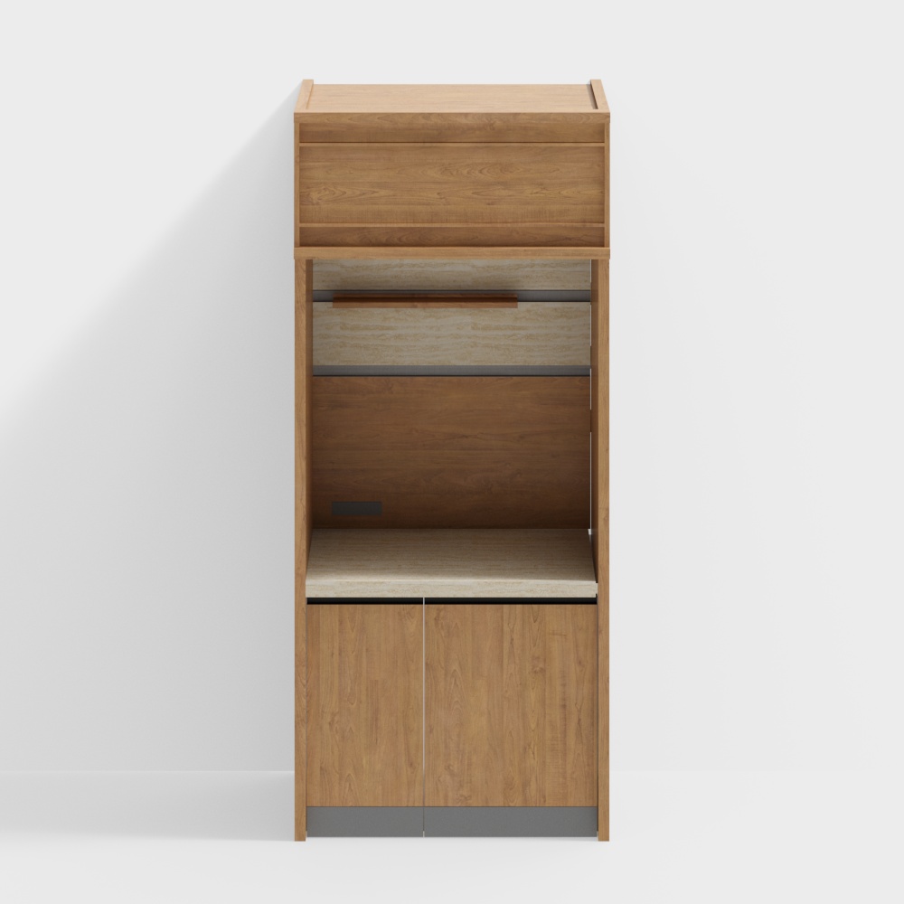 Van House Furniture -ROME サイドキャビネット - タイプA - 無垢材装飾パネル - 2650 (高さ) - チェリーウッド