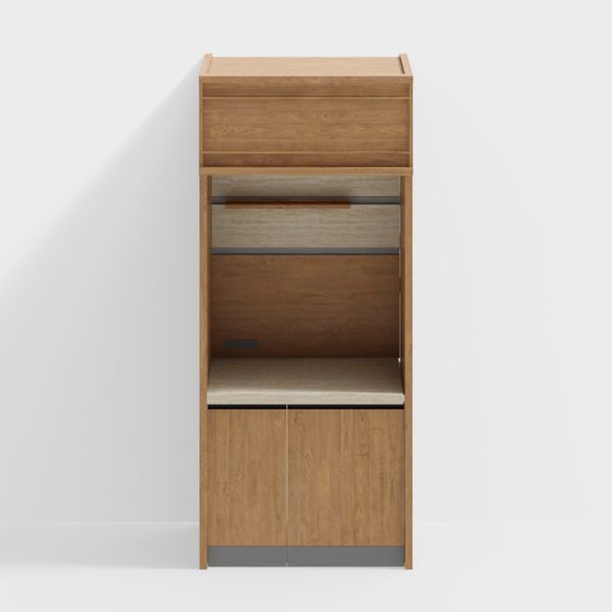 Van House Furniture -ROME サイドキャビネット - タイプA - 無垢材装飾パネル - 2650 (高さ) - チェリーウッド