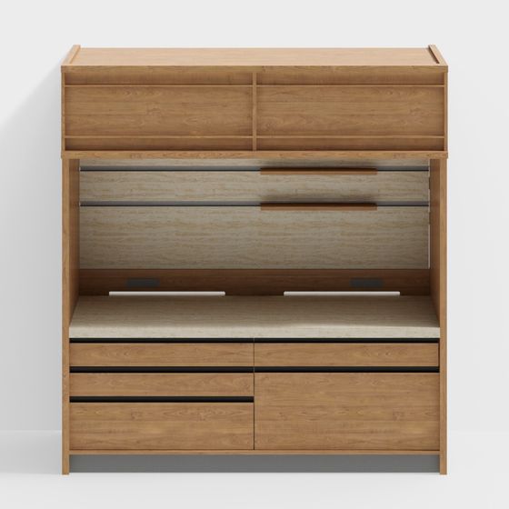 Contemporary Study Cabinet 3D model for Creative Spaces